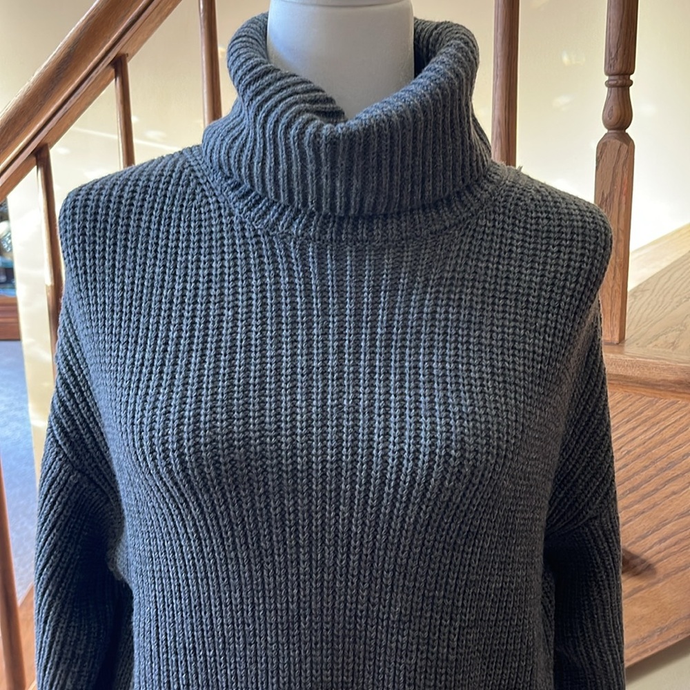 NWT KAREN KANE RELAXED FIT RIBBED SWEATER DRESS GRAY SIZE SMALL OVERSIZED - Picture 9 of 14